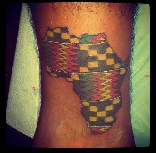 Old Style African Map Tattoo Cool Old Image