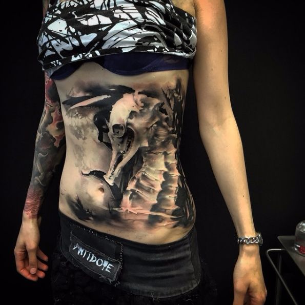 Ultimate 3D Perfect Sea Horse Tattoo For Women Design By Neon Judas